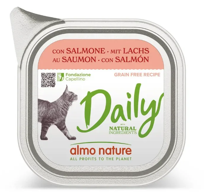 Almo Nature Daily mit Lachs, Nassfutter für Katzen (100g)