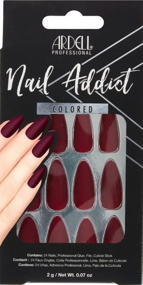 Ardell - Nail Addict Bordeaux, Künstliche Fingernägel, 24 Stk