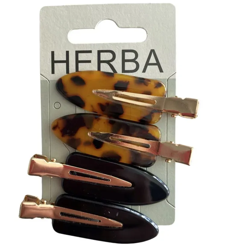 HERBA Clips Pin Curl 5.5cm, braun und schwarz (4 Stk)