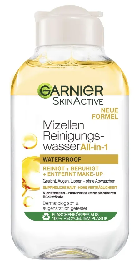 Garnier - Mizellen Reinigungswasser All-in-1 Waterproof  Mini, SkinActive, 100  ml
