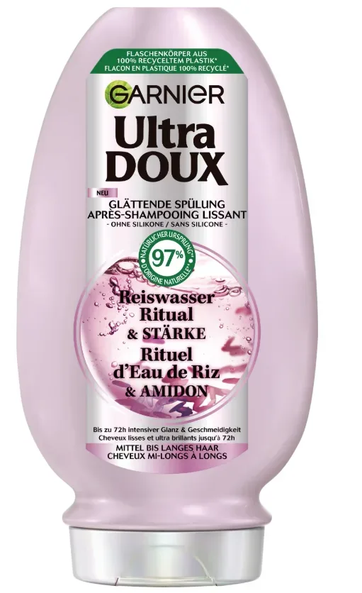 GARNIER Ultra DOUX Glättende Spülung Reiswasser Ritual & Stärke (250ml)