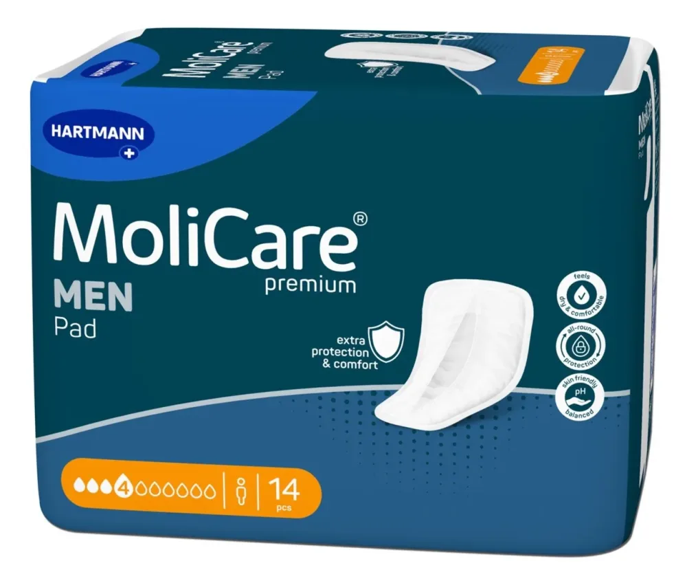 MoliCare Premium MEN PAD, Inkontinenzeinlagen, 4 Tropfen (14 Stk)