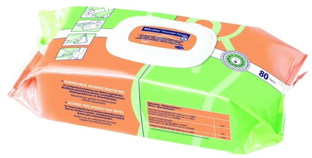 Mikrobac Virucidal Tissues, viruzide Desinfektionstücher (80 Stk)