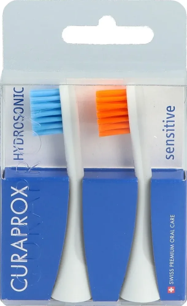 CURAPROX Hydrosonic Ersatzbürste sensitive, blau-orange (2 Stk)