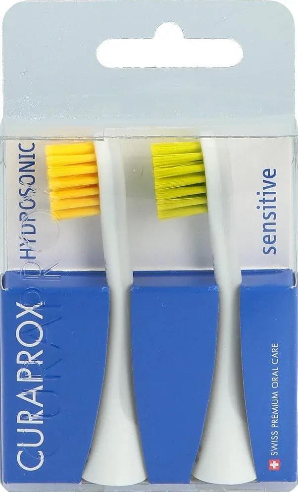 CURAPROX Hydrosonic Ersatzbürste sensitive, gelb-grün (2 Stk)