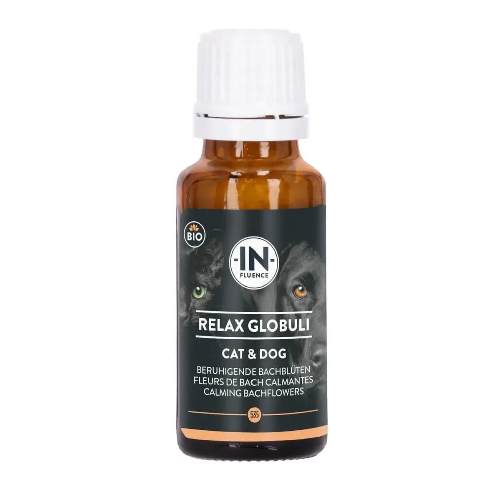 IN-FLUENCE Relax Globuli mit Bachblüten für Hunde und Katzen (20g)
