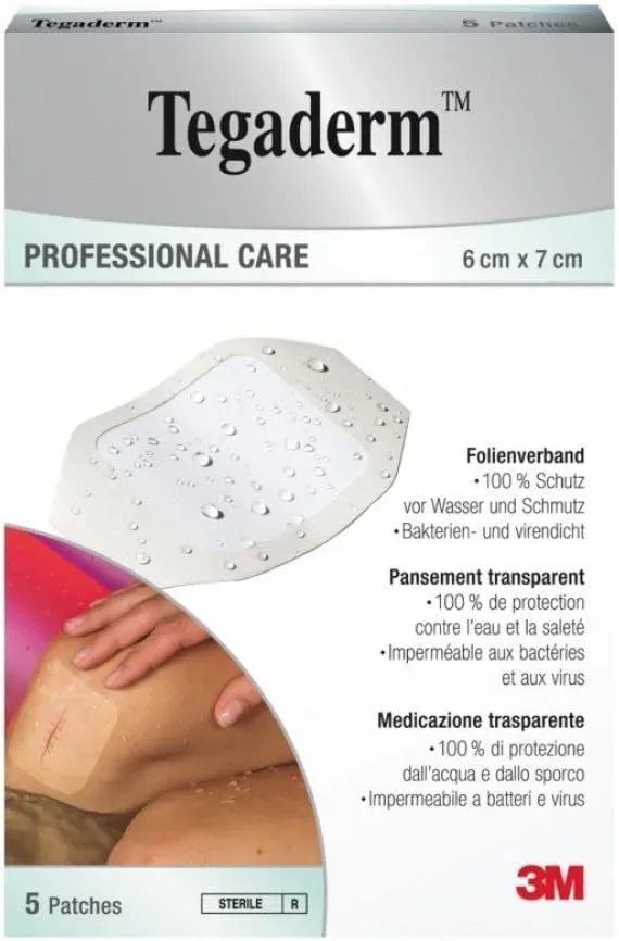 3M Tegaderm Film Transparentverband, 6x7cm (5 Stk)