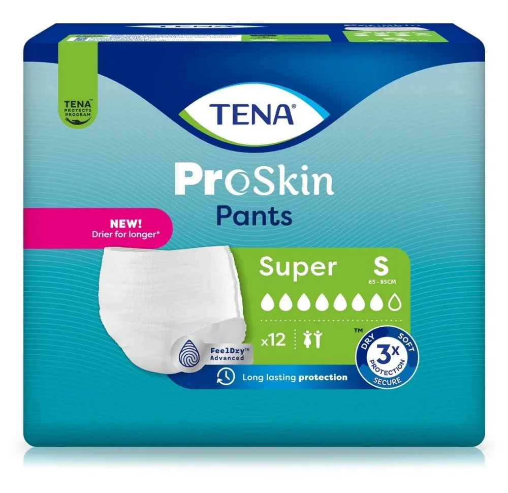TENA ProSkin Pants Super, Grösse S, Hüftumfang 65-85cm (12 Stk)