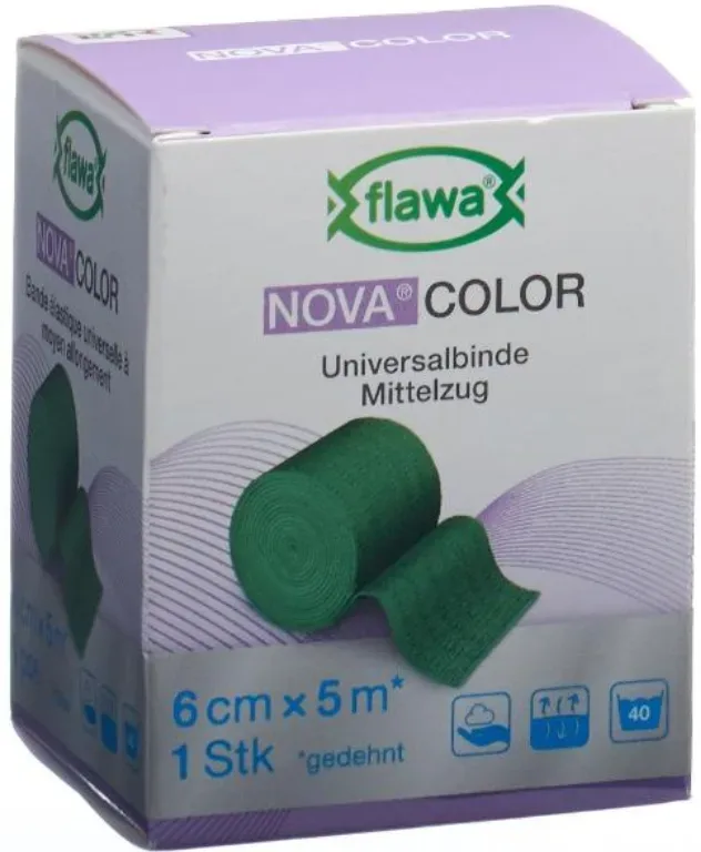 FLAWA NOVA COLOR Universalbinde Grün 6cmx5m (1 Stk)