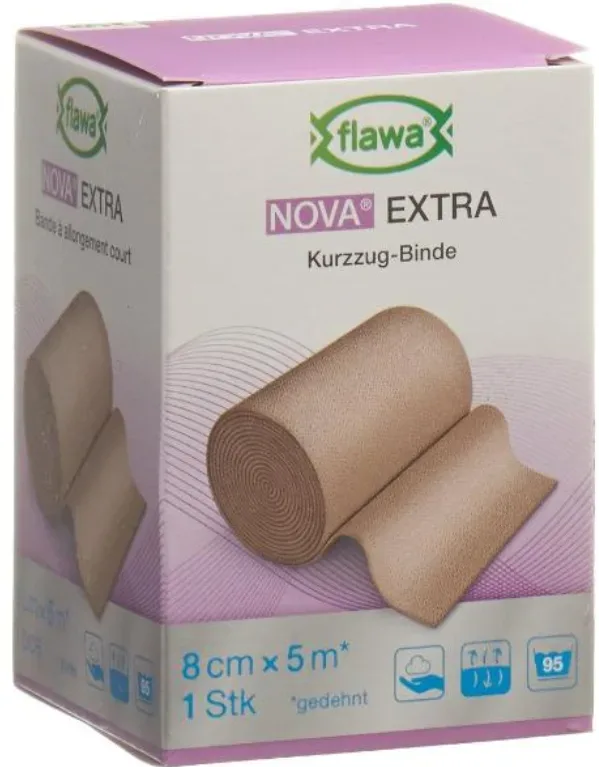 FLAWA NOVA EXTRA Kurzzugbinde Hautfarbig 8cmx5m (1Stk)