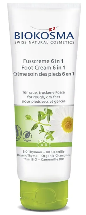 BIOKOSMA Fusscreme 6 in 1 mit Bio-Thymian und Bio-Kamille (75ml)
