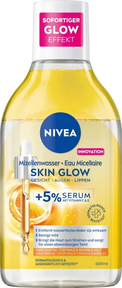 Nivea - Face Cleansing Skin Glow Serum Mizellenwasser, 400 ml