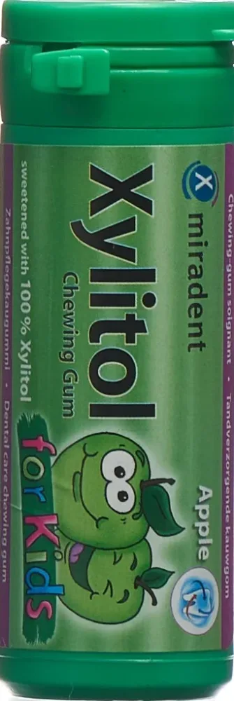 Miradent Xylitol for Kids Zahnpflegekaugummi Apfel, 30 St.