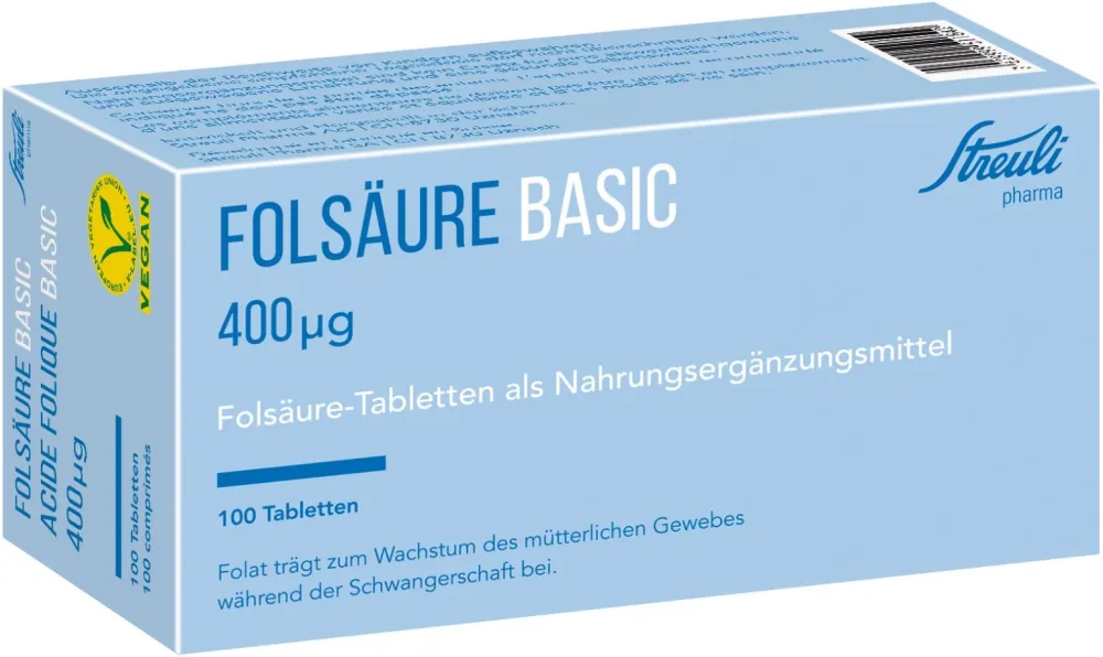 Folsäure Streuli 400mcg Tabletten (100 Stk)