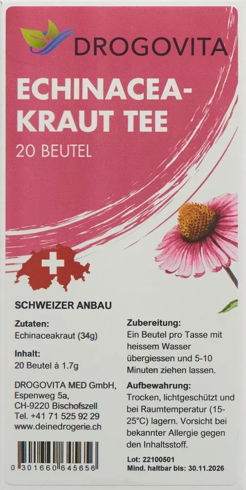 DROGOVITA Echinaceakrauttee (20 Beutel)