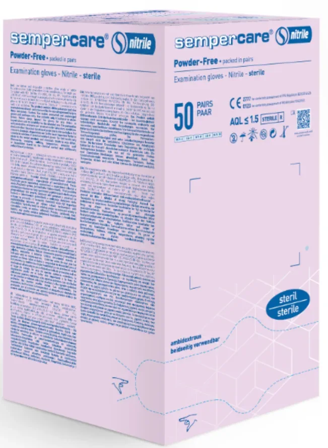 Sempercare Nitril Handschuhe steril, puderfrei, Grösse M (100 Stk)