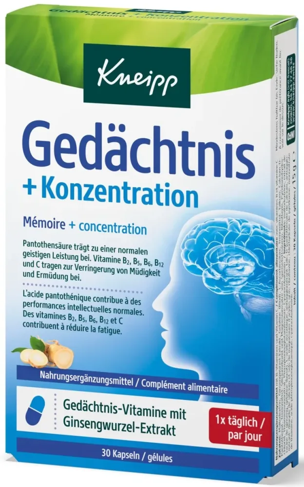 Kneipp Gedächtnis + Konzentration 30 Kapseln
