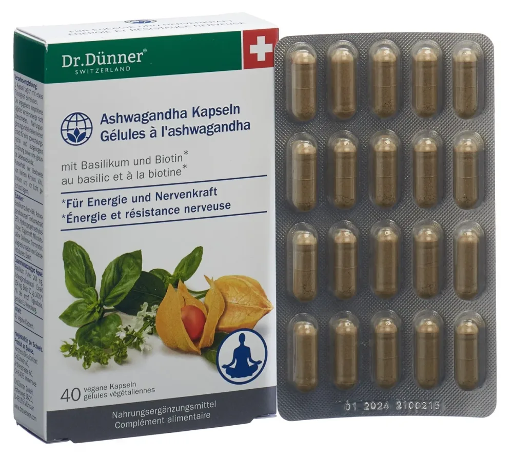 D&Uuml;NNER Ashwagandha Energie+Nerven Kaps 40 Stk