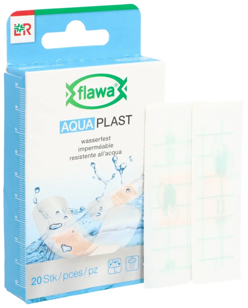 FLAWA Aqua Plast, Pflasterstrips wasserfest (20 Stk)
