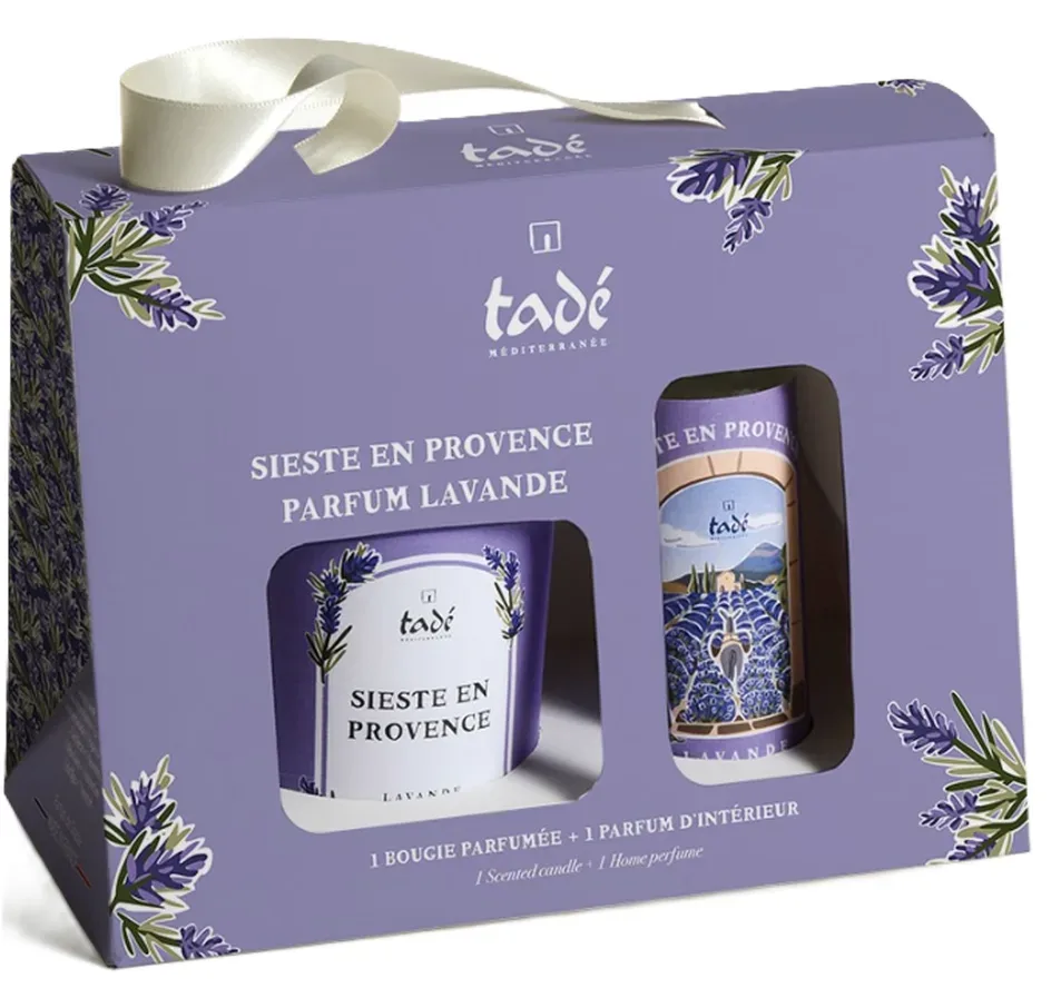 tadé Geschenkbox Duftkerze & Duftspray Lavendel Siesta in der Provence (2-teilig)