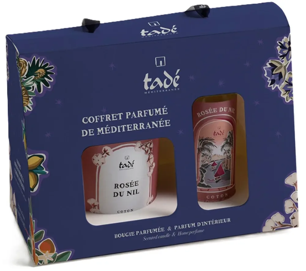 tadé Geschenkbox Duftkerze & Duftspray Baumwolle Rosée du Nil (2-teilig)