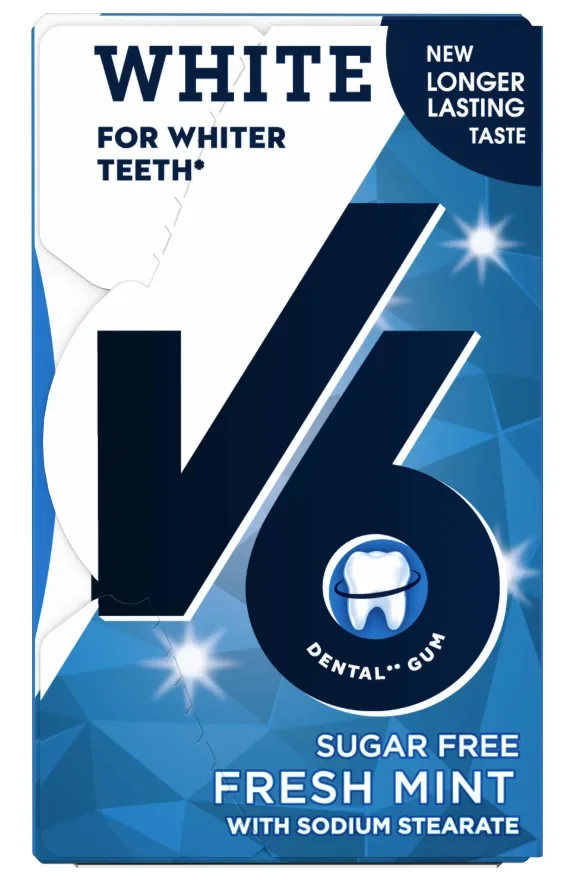 V6 White Kaugummi Freshmint (24g)