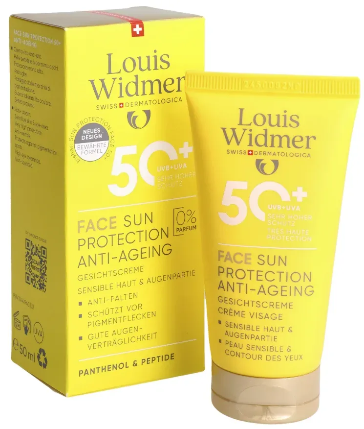 Louis Widmer - Face Sun Protection Anti-Ageing 50+ ohne Parfum, 50 ml
