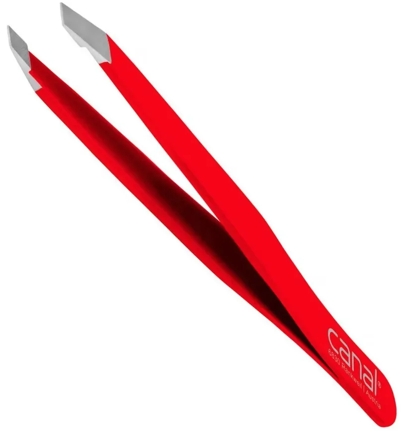 CANAL rote Haarpinzette schräg, 9cm (1 Stk)