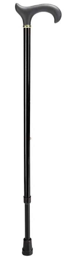 OSSENBERG Metallstock schwarz, 75-96cm, bis 100kg, Derbygriff schwarz (1 Stk)