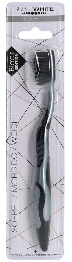 SUPERWHITE Zahnbürste Black Edition, weiche Borsten (1 Stk)