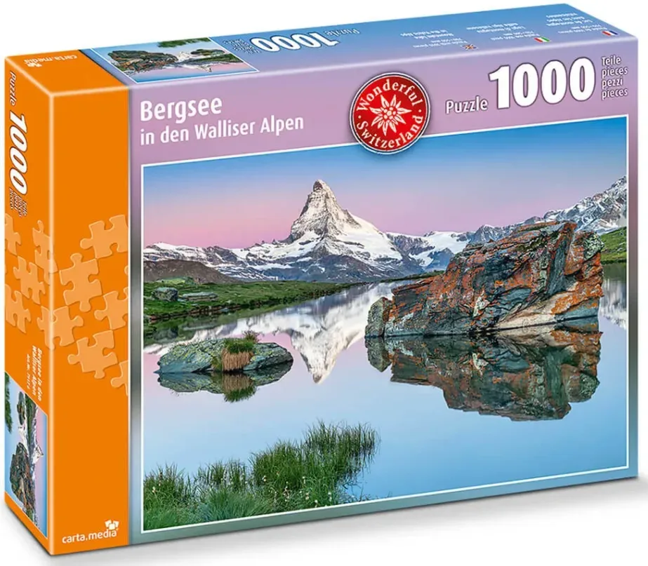 carta.media Bergsee in den Walliser Alpen - Puzzle (1000 Teile)