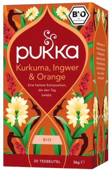 Pukka Kurkuma, Ingwer & Orange Tee Bio (20 Beutel)