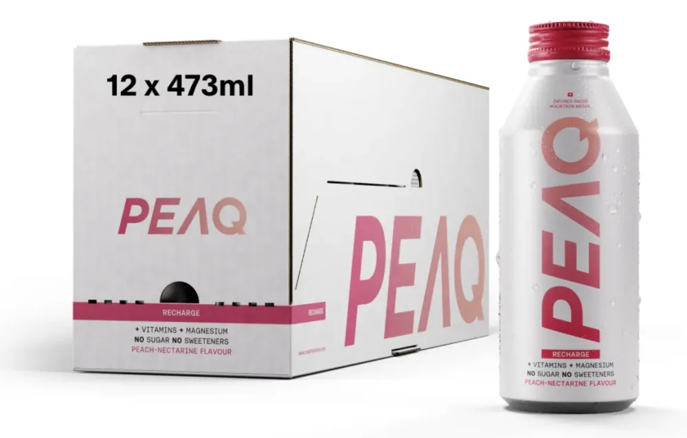 PEAQ Restart Peach-Nectarine Aluminum Bottle (12x473ml)