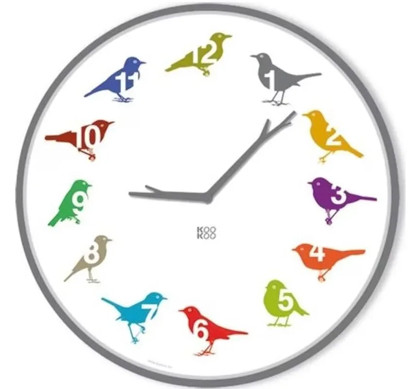 Kookoo Singvögel-Uhr UltraFlat Color, Durchmesser 34cm (1 Stk)