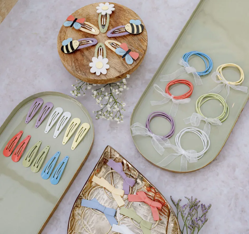 Papierdrachen Haarschmuck Set Frühling (48-teilig)