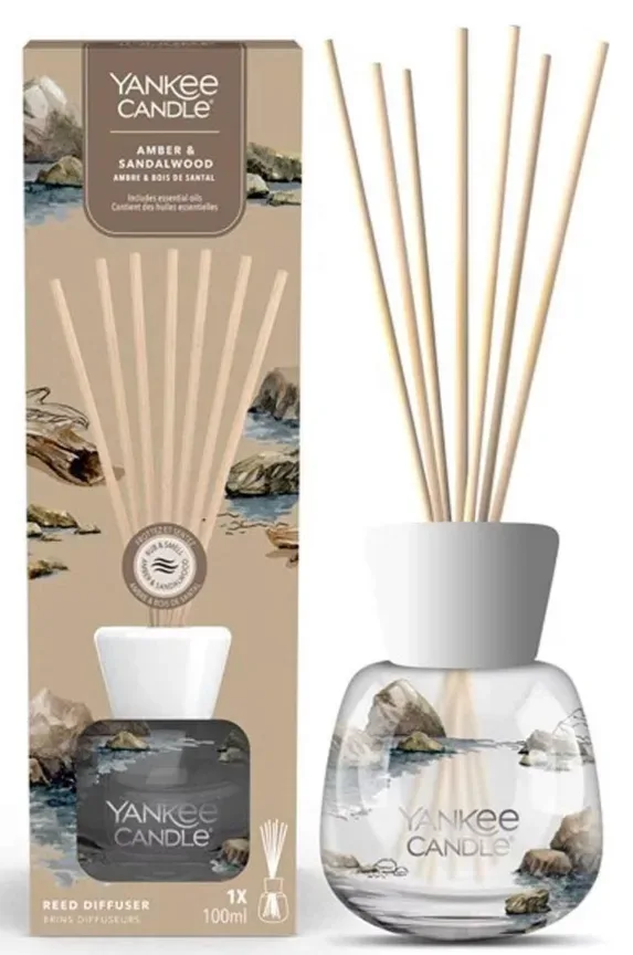 Yankee Candle Diffuser mit Duftstäbchen Amber & Sandalwood (100ml)