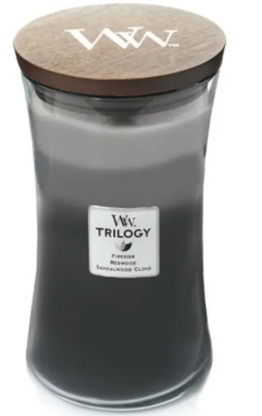WoodWick Trilogy Warm Woods Duftkerze (610g)