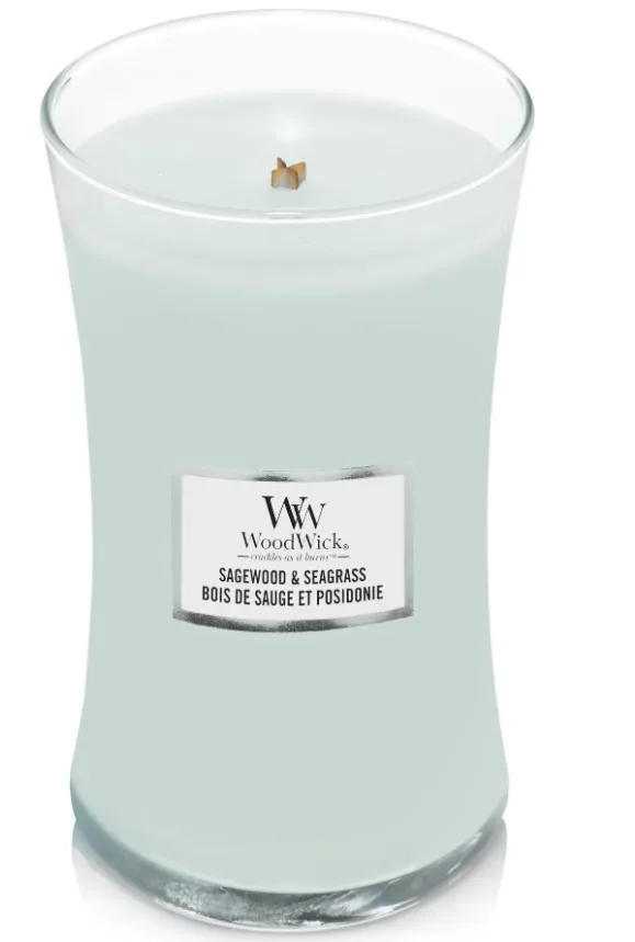 WoodWick Duftkerze Sagewood & Seagrass (610g)