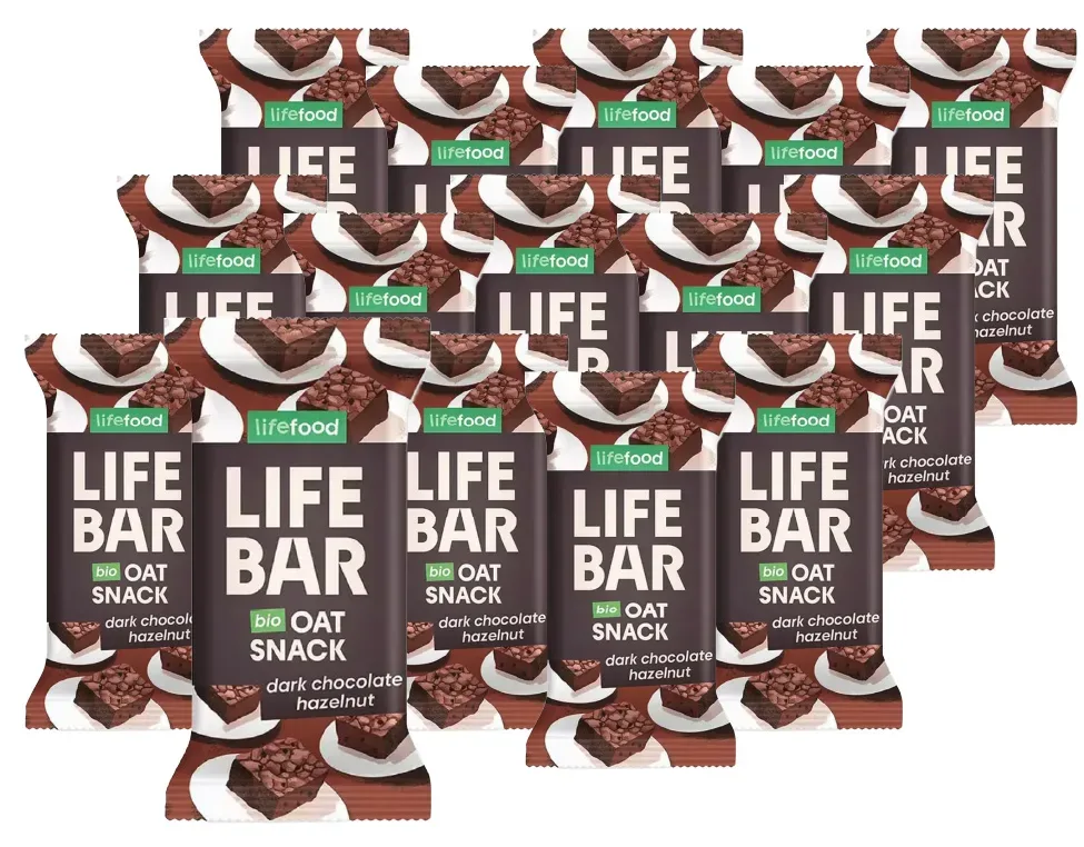 Lifefood Bio Lifebar Riegel Oat Snack Dark Chocolate Hazelnut (15x40g)