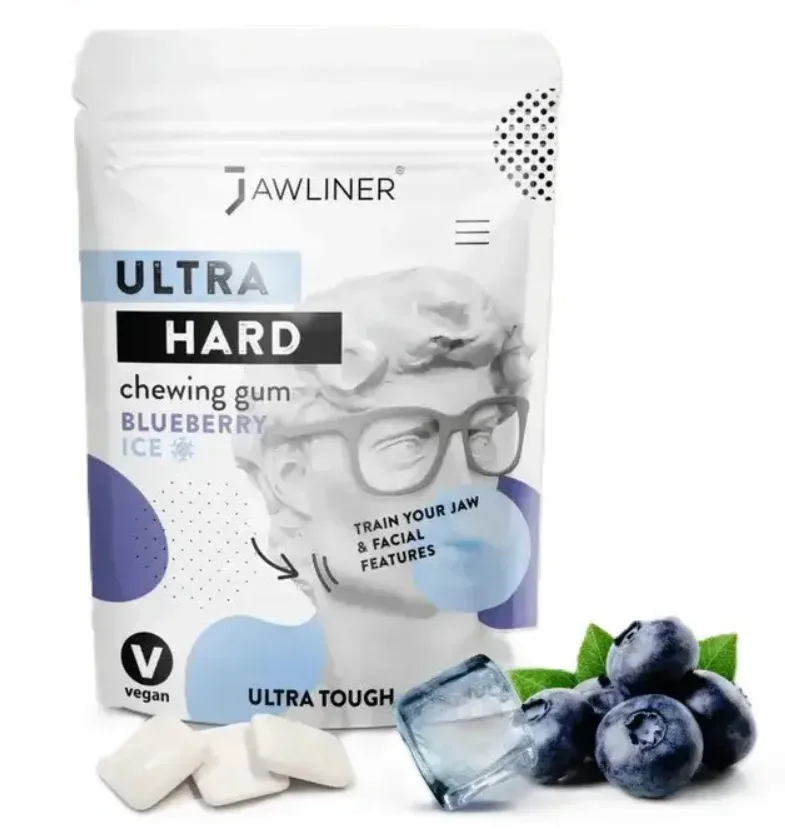 JAWLINER® Blueberry - Fitness Chewing Gum Ultra Hard (100g)