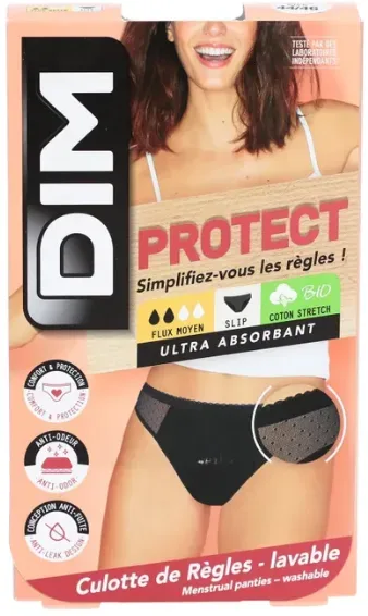 DIM Slip Lace Medium 44-46, schwarz mit Meshdetail (1 Stk)