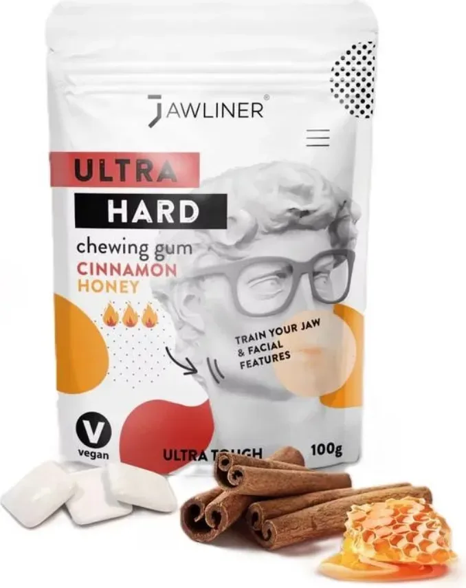 Jawliner Cinnamon Honey - Fitness Chewing Gum Ultra Hard (100g)