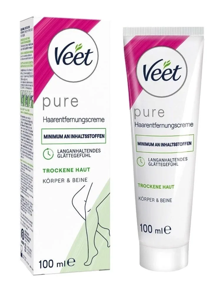 Veet Pure Enthaarungscreme Körper & Beine, trockene Haut (100ml)