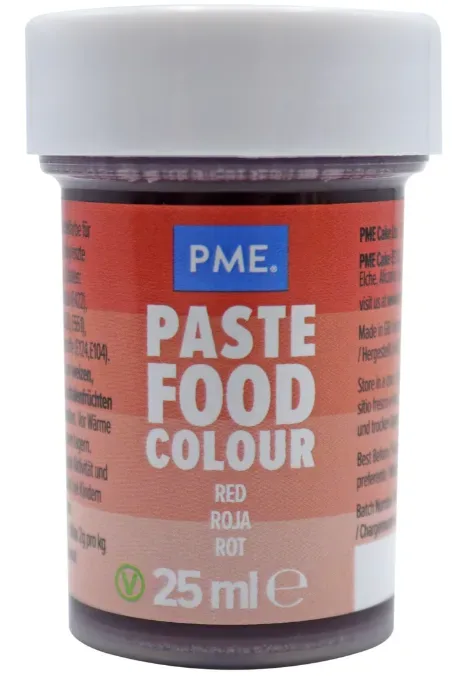 PME Cake Backfarbe Paste, beeriges Rot (25g)