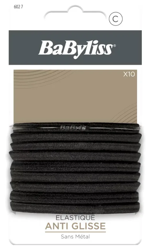 BaByliss Haargummi rutschfest, 6mm, schwarz (10 Stk)