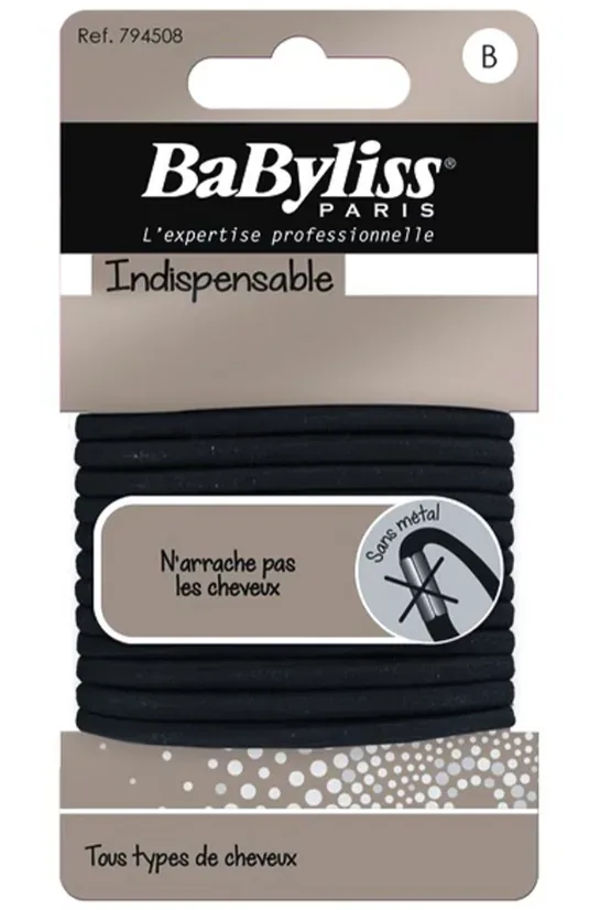 BaByliss Haargummi, 3mm, schwarz (12 Stk)
