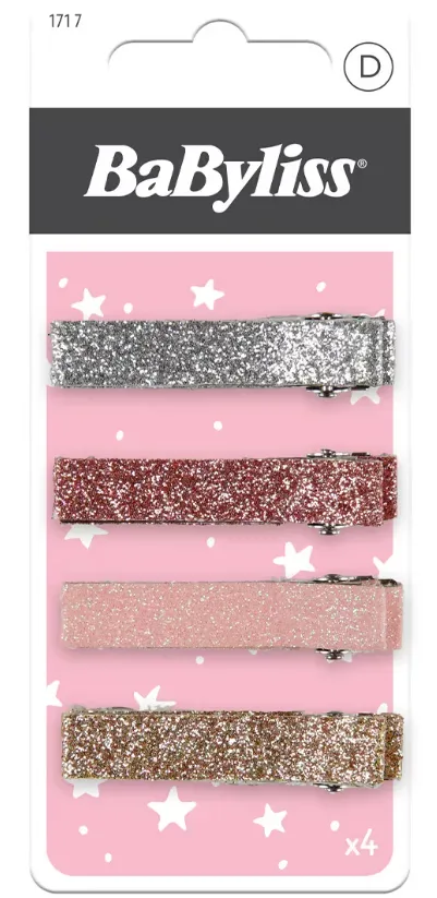 BaByliss Kinder-Haarklammer Glitter (4 Stk)