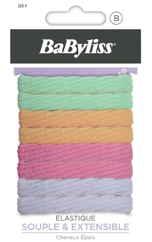BaByliss farbige Haargummis breit (8 Stk)