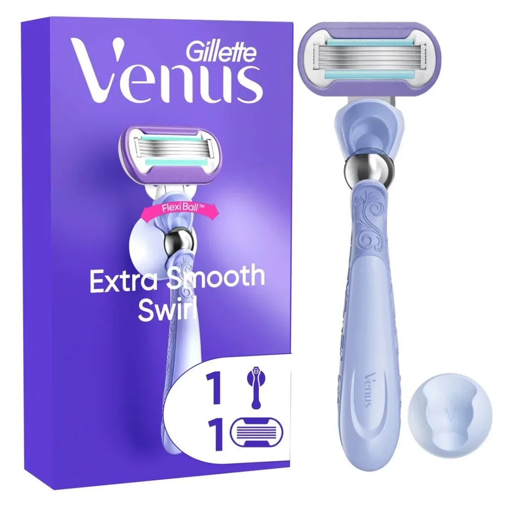 Gillette Venus Extra Smooth Swirl Rasierer + 1 Klinge + Duschhänger (1 Stk)