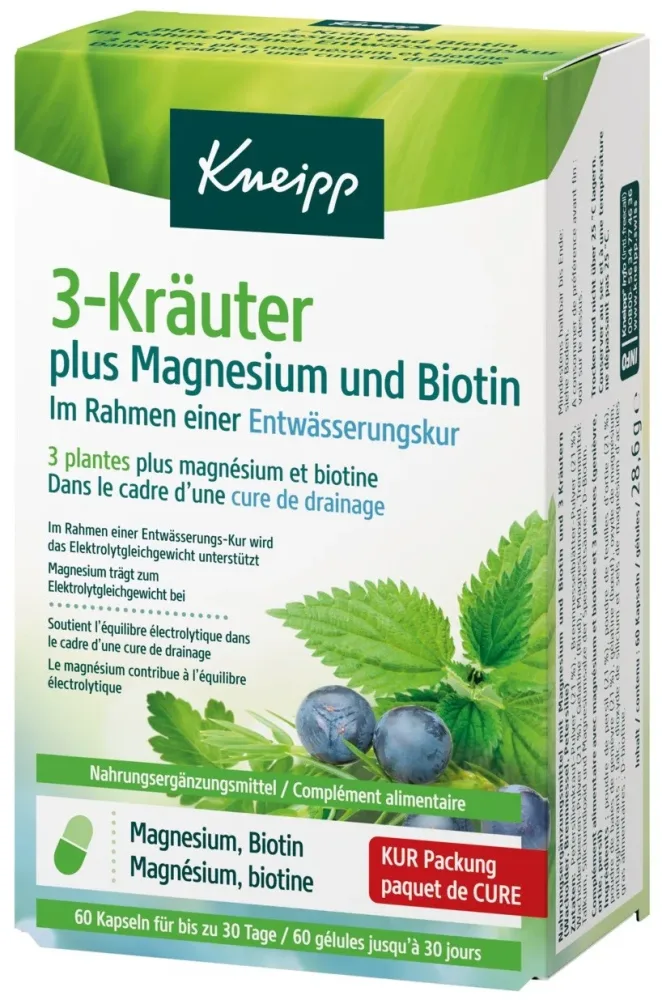 Kneipp 3-Kräuter plus Magnesium und Biotin Kapseln (60 Stk)